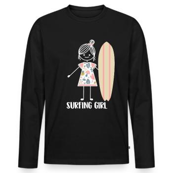 Surf Surfer Surfer - T-shirt manches longues Premium bio Homme - noir - Devant - Nico (187cm)