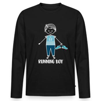 Jogging Running Running Coureurs - T-shirt manches longues Premium bio Homme - noir - Devant - Nico (187cm)