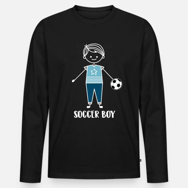 Fußball Fussball - Männer Premium Bio Langarmshirt - Schwarz