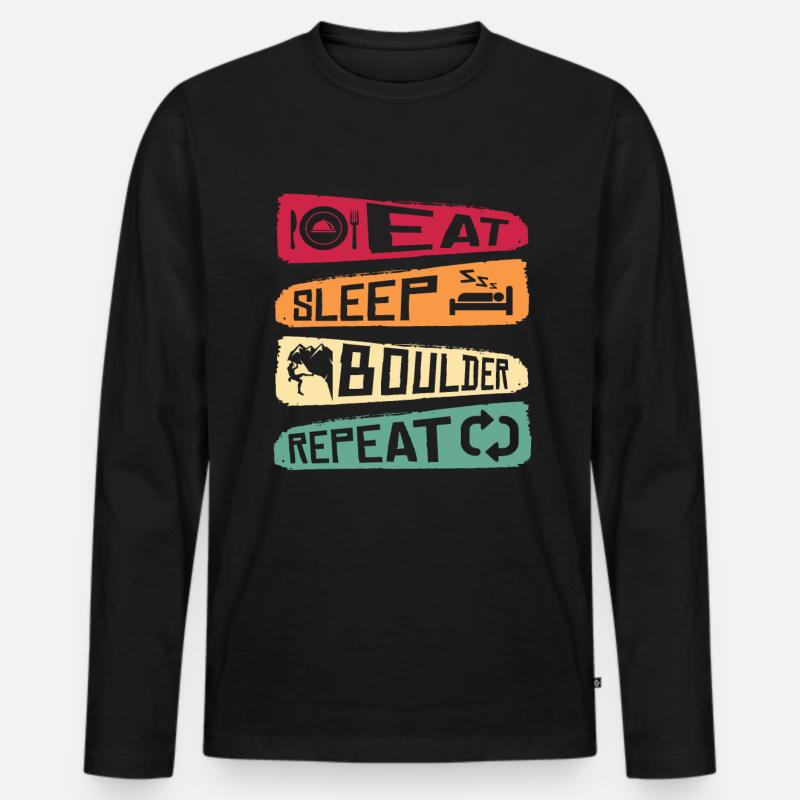 Bouldern - Männer Premium Bio Langarmshirt - Schwarz