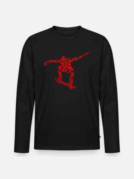 Skateboard Skate Skater - Männer Premium Bio Langarmshirt - Schwarz