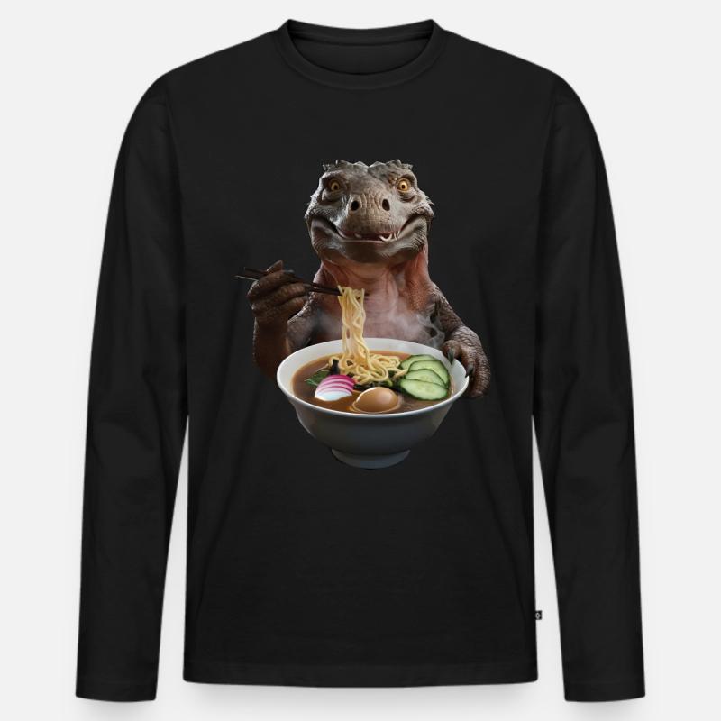 Komodo Ramen - Männer Premium Bio Langarmshirt - Schwarz