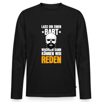 Bart Bartträger Spruch Geschenk Geschenkidee - Männer Premium Bio Langarmshirt - Schwarz - Vorne - Nico (187cm)