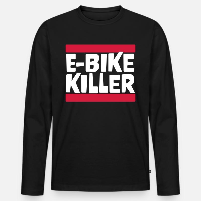 E BIKE KILLER - Männer Premium Bio Langarmshirt - Schwarz