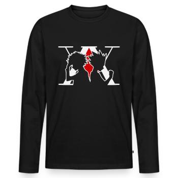huntre pro gon and kirua - Men's Premium Organic Long Sleeve Shirt - black - Front - Nico (187cm)
