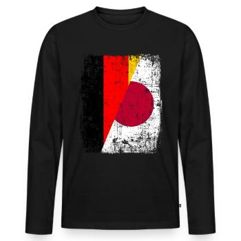 Germany Japan Berlin Tokyo Sport Athlete Fan - Men's Premium Organic Long Sleeve Shirt - black - Front - Nico (187cm)