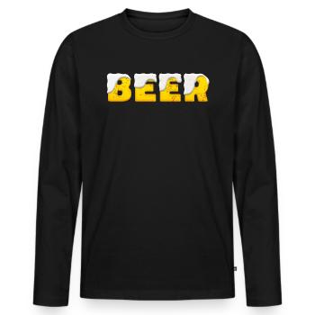 To All Beer Fans - Men's Premium Organic Long Sleeve Shirt - black - Front - Nico (187cm)