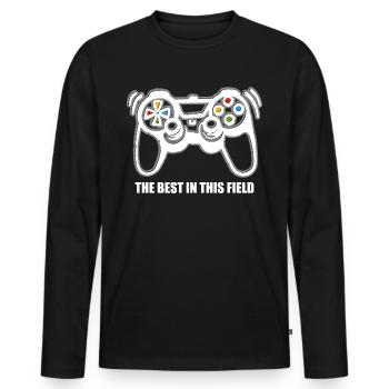 Game Console Gamer - Men's Premium Organic Long Sleeve Shirt - black - Front - Nico (187cm)