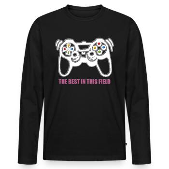Game Console Gamer - Men's Premium Organic Long Sleeve Shirt - black - Front - Nico (187cm)