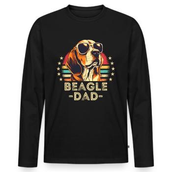 Beagle mit sonnenbrille retro - Männer Premium Bio Langarmshirt - Schwarz - Vorne - Nico (187cm)