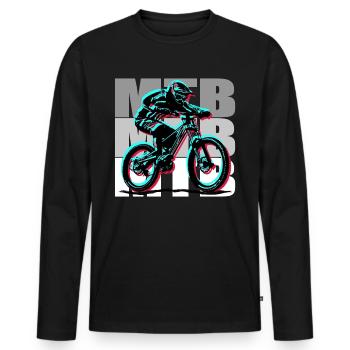 Vélo VTT - T-shirt manches longues Premium bio Homme - noir - Devant - Nico (187cm)