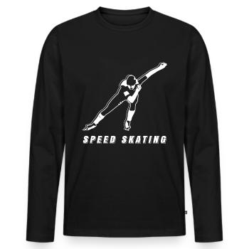 Speed Skating Eisschnellauf Shirt Geschenk - Männer Premium Bio Langarmshirt - Schwarz - Vorne - Nico (187cm)