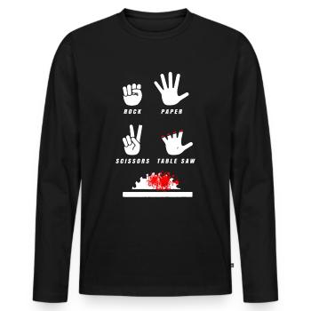 Chemise de charpentier pour scie circulaire cadeau - T-shirt manches longues Premium bio Homme - noir - Devant - Nico (187cm)