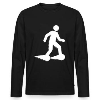 Schneeschuhwanderer Shirt Schneeschuh Wanderung - Männer Premium Bio Langarmshirt - Schwarz - Vorne - Nico (187cm)