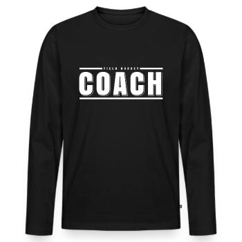 Field Hockey Indoor Hockey Shirt Field Hockey Coach - Men's Premium Organic Long Sleeve Shirt - black - Front - Nico (187cm)