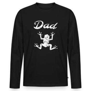 Frog Papa Terraristics Frog Dad Frogs Gift - Men's Premium Organic Long Sleeve Shirt - black - Front - Nico (187cm)