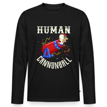 Zirkus - Männer Premium Bio Langarmshirt - Schwarz - Vorne - Nico (187cm)