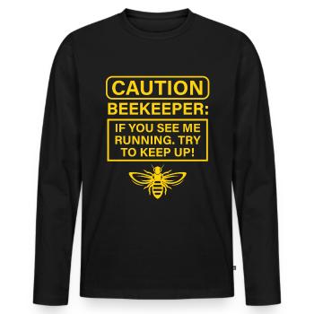 Beekeeper Beekeeping Bees Honey Bee Honey Gift - Men's Premium Organic Long Sleeve Shirt - black - Front - Nico (187cm)