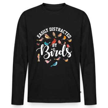 Vogel Ornithologie Vogelbeobachter Geschenk - Männer Premium Bio Langarmshirt - Schwarz - Vorne - Nico (187cm)