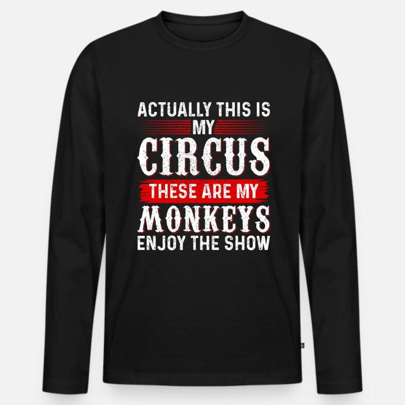 Zirkus - Männer Premium Bio Langarmshirt - Schwarz