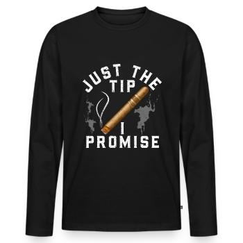 Cigar - Men's Premium Organic Long Sleeve Shirt - black - Front - Nico (187cm)