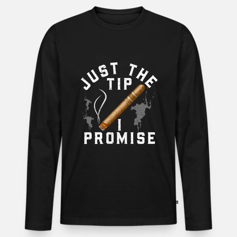 Zigarre - Männer Premium Bio Langarmshirt - Schwarz
