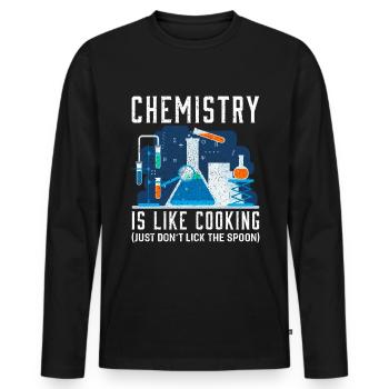Chemistry - Men's Premium Organic Long Sleeve Shirt - black - Front - Nico (187cm)