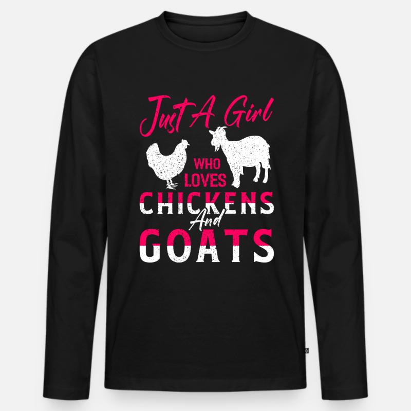 Huhn - Männer Premium Bio Langarmshirt - Schwarz
