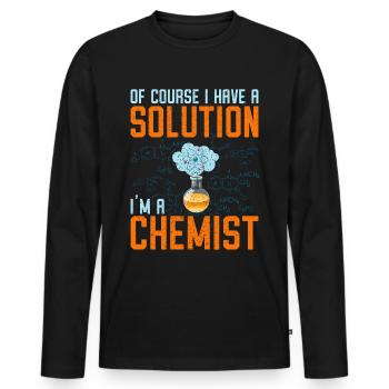Chimie - T-shirt manches longues Premium bio Homme - noir - Devant - Nico (187cm)