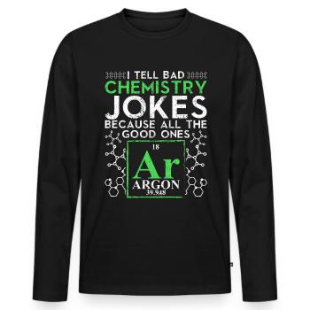 Chemistry - Men's Premium Organic Long Sleeve Shirt - black - Front - Nico (187cm)