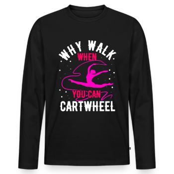 Gymnastik Sport Turnen Bodenturnen Turner Geschenk - Männer Premium Bio Langarmshirt - Schwarz - Vorne - Nico (187cm)