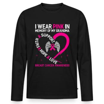 Krebs - Männer Premium Bio Langarmshirt - Schwarz - Vorne - Nico (187cm)