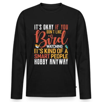 Birdwatchers - Men's Premium Organic Long Sleeve Shirt - black - Front - Nico (187cm)