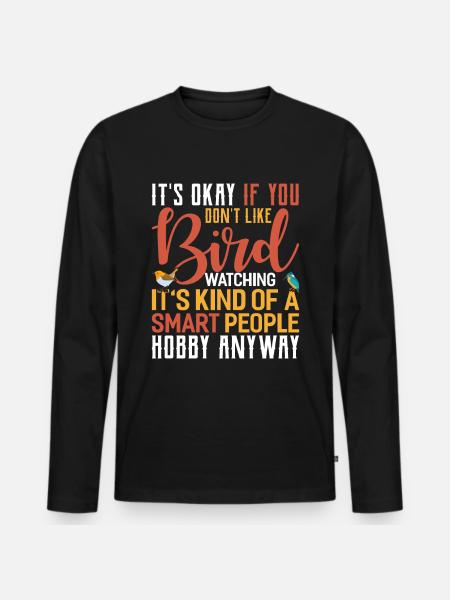 Birdwatchers - Men's Premium Organic Long Sleeve Shirt - black