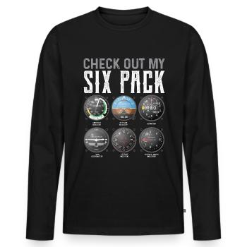 Pilote d’avion volant Cadeau d’aéroport - T-shirt manches longues Premium bio Homme - noir - Devant - Nico (187cm)