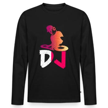 DISC JOCKEY - Men's Premium Organic Long Sleeve Shirt - black - Front - Nico (187cm)