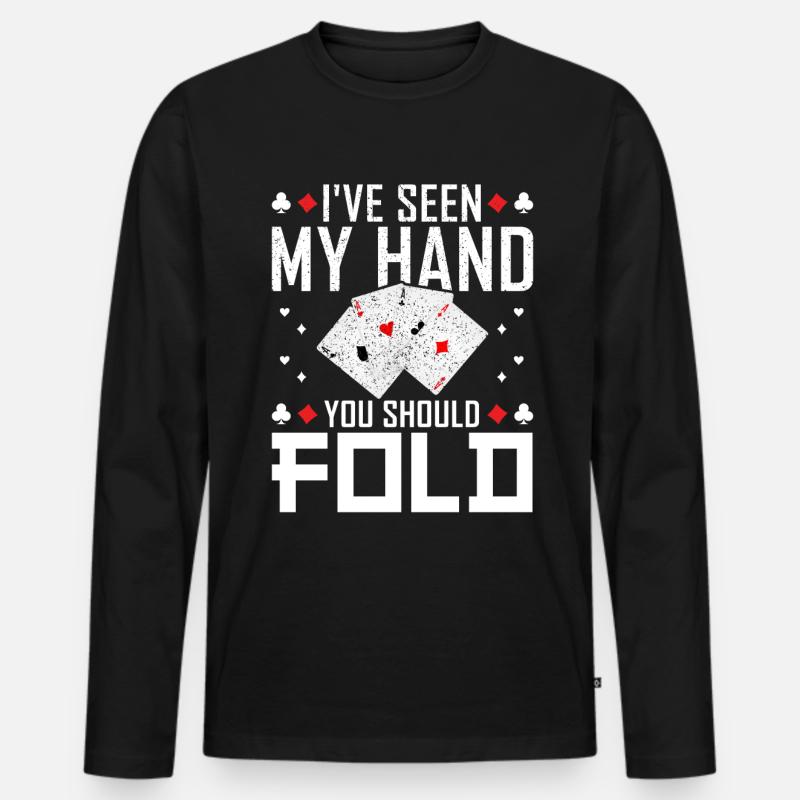 Poker - Männer Premium Bio Langarmshirt - Schwarz