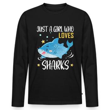 Shark - Männer Premium Bio Langarmshirt - Schwarz - Vorne - Nico (187cm)