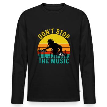 DJ Music Techno Dance Party Cadeau - T-shirt manches longues Premium bio Homme - noir - Devant - Nico (187cm)