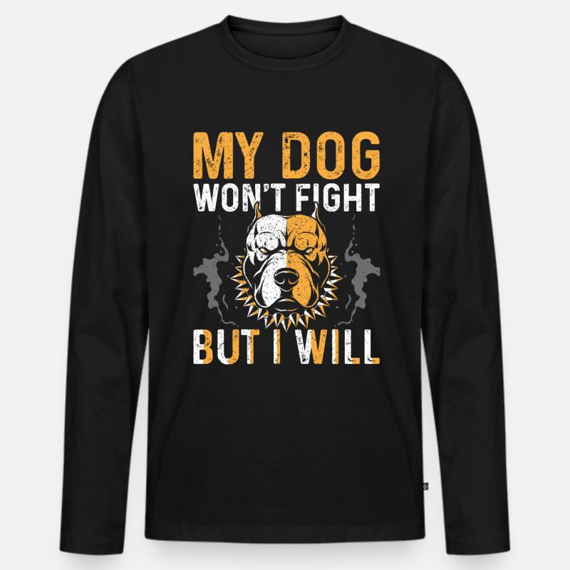 Pitbull - Männer Premium Bio Langarmshirt - Schwarz
