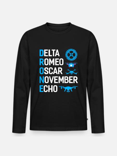 Dji Drone Drone Pilot Gift - Men's Premium Organic Long Sleeve Shirt - black