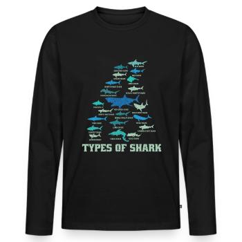 Shark - Männer Premium Bio Langarmshirt - Schwarz - Vorne - Nico (187cm)