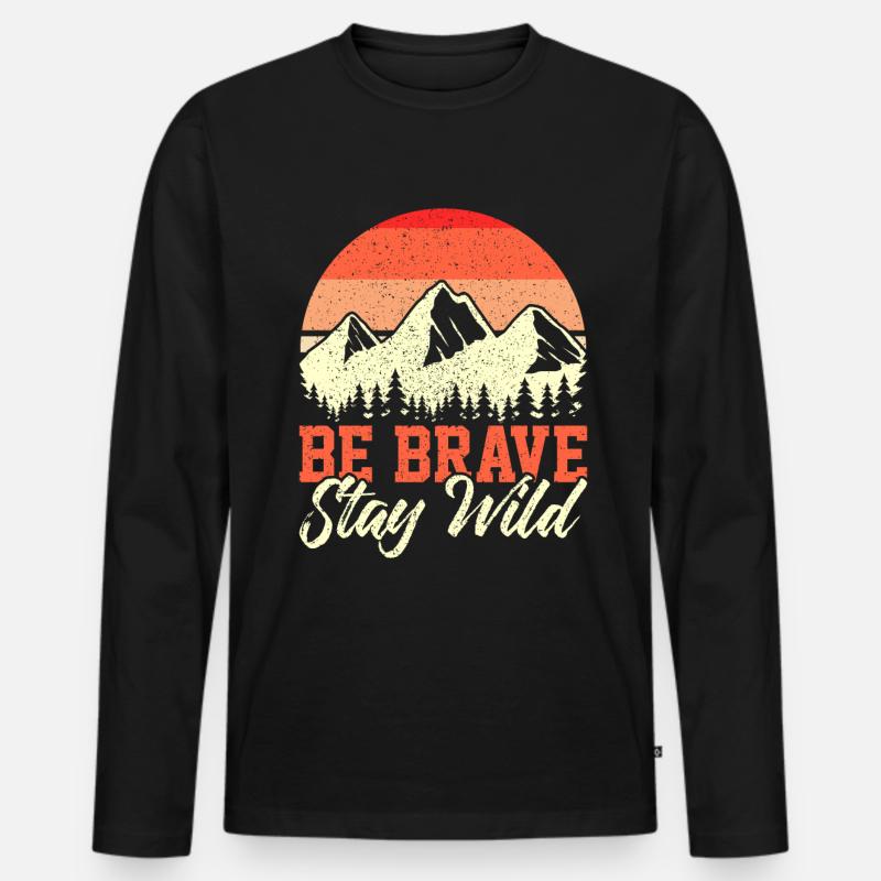 Outdoor - Männer Premium Bio Langarmshirt - Schwarz