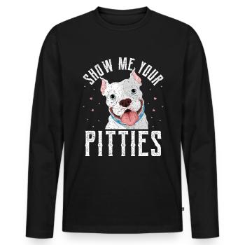 Pitbull - Men's Premium Organic Long Sleeve Shirt - black - Front - Nico (187cm)