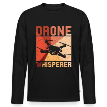 Drone - Männer Premium Bio Langarmshirt - Schwarz - Vorne - Nico (187cm)