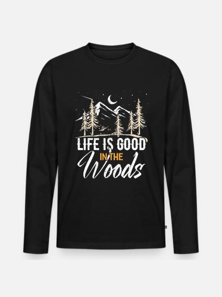 Outdoor - Men's Premium Organic Long Sleeve Shirt - black