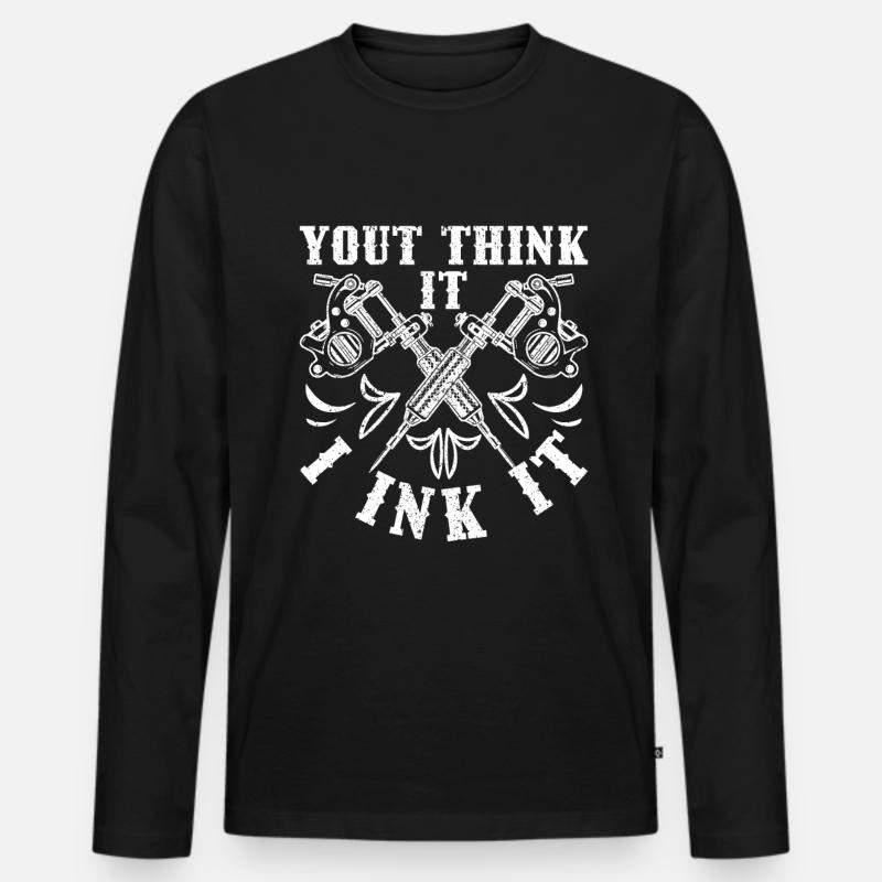 Tattoo - Männer Premium Bio Langarmshirt - Schwarz