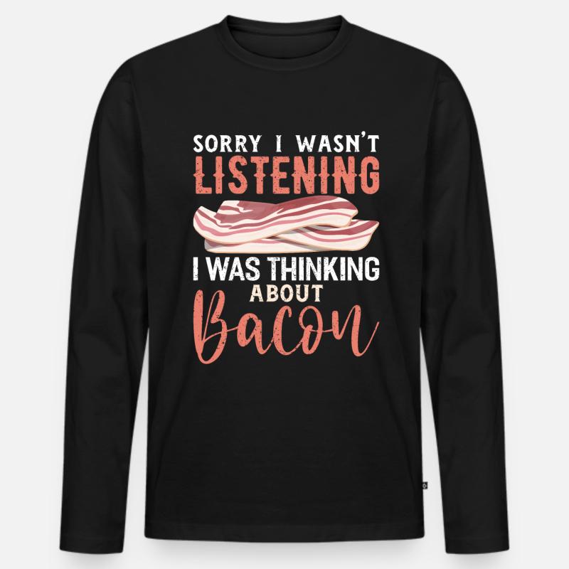 Bacon - Männer Premium Bio Langarmshirt - Schwarz