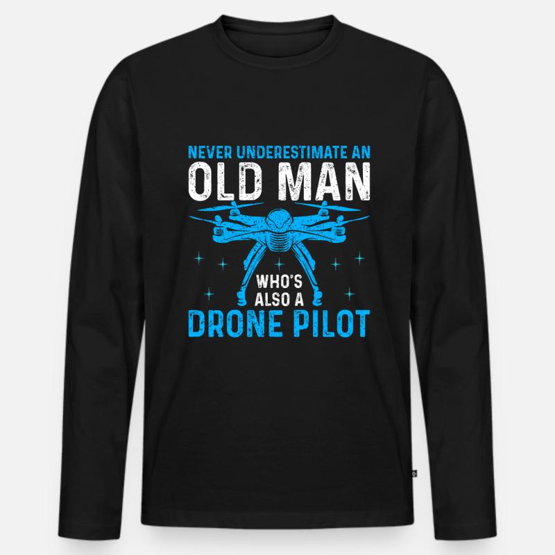 Drone - Männer Premium Bio Langarmshirt - Schwarz