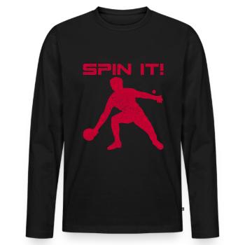 Ping Pong Table Tennis - Men's Premium Organic Long Sleeve Shirt - black - Front - Nico (187cm)